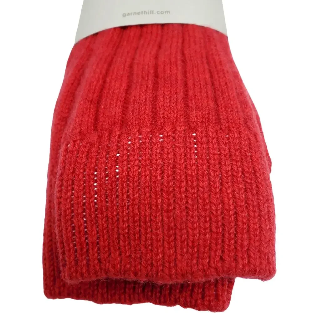 NEW Garnet Hill Ankle Socks 9-11 Atomic Red 82% Cashmere Warm Cozy Holiday Gifts